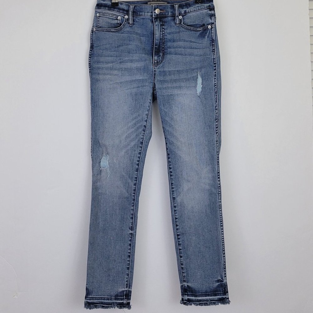 Point Sur Denim 10" Hightower High Rise Straight Ankle Distressed Jean